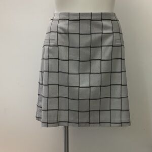Halogen Gray Plaid A-Line Skirt
